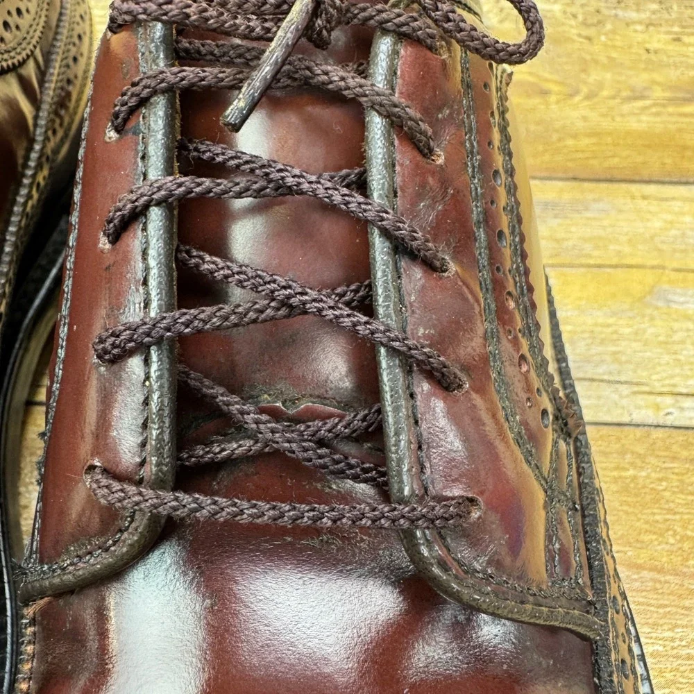 Vintage Dexter USA Dress Shoes Men 10.5 C Burgundy Wingtip‎ Longwing Brogue